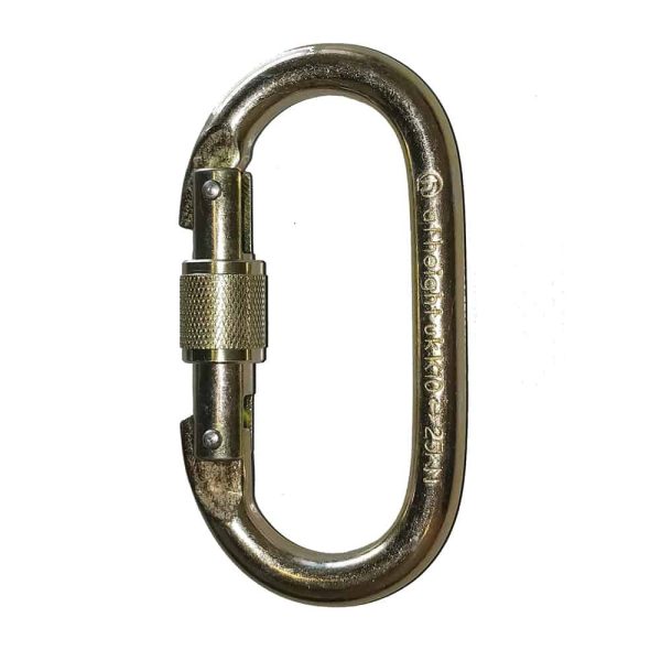 At Height STEEL OVAL KARABINER SREW-LOCK, karabijnhaak