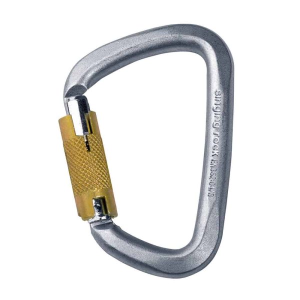 Singing Rock D-SHAPED STEEL TRIPLE LOCK 50kN, karabijnhaak