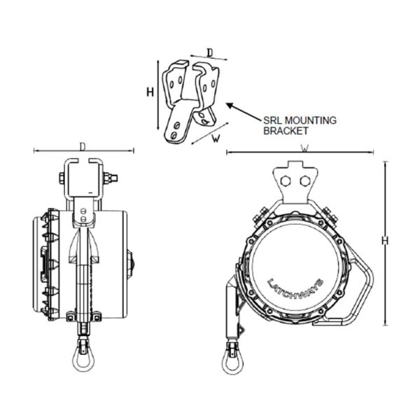 Latchways SEALED SRL FOR OFFSHORE WIND (TYPE 1), valblok groot