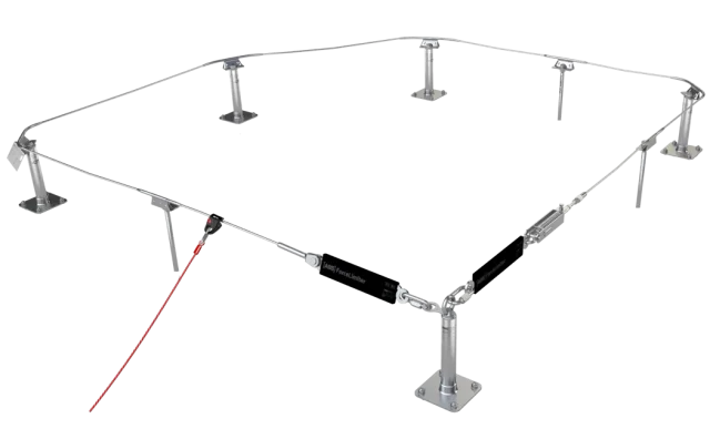 Afbeelding van een passerbaar valbeveiligingssysteem voor op platte daken van ABS Safety